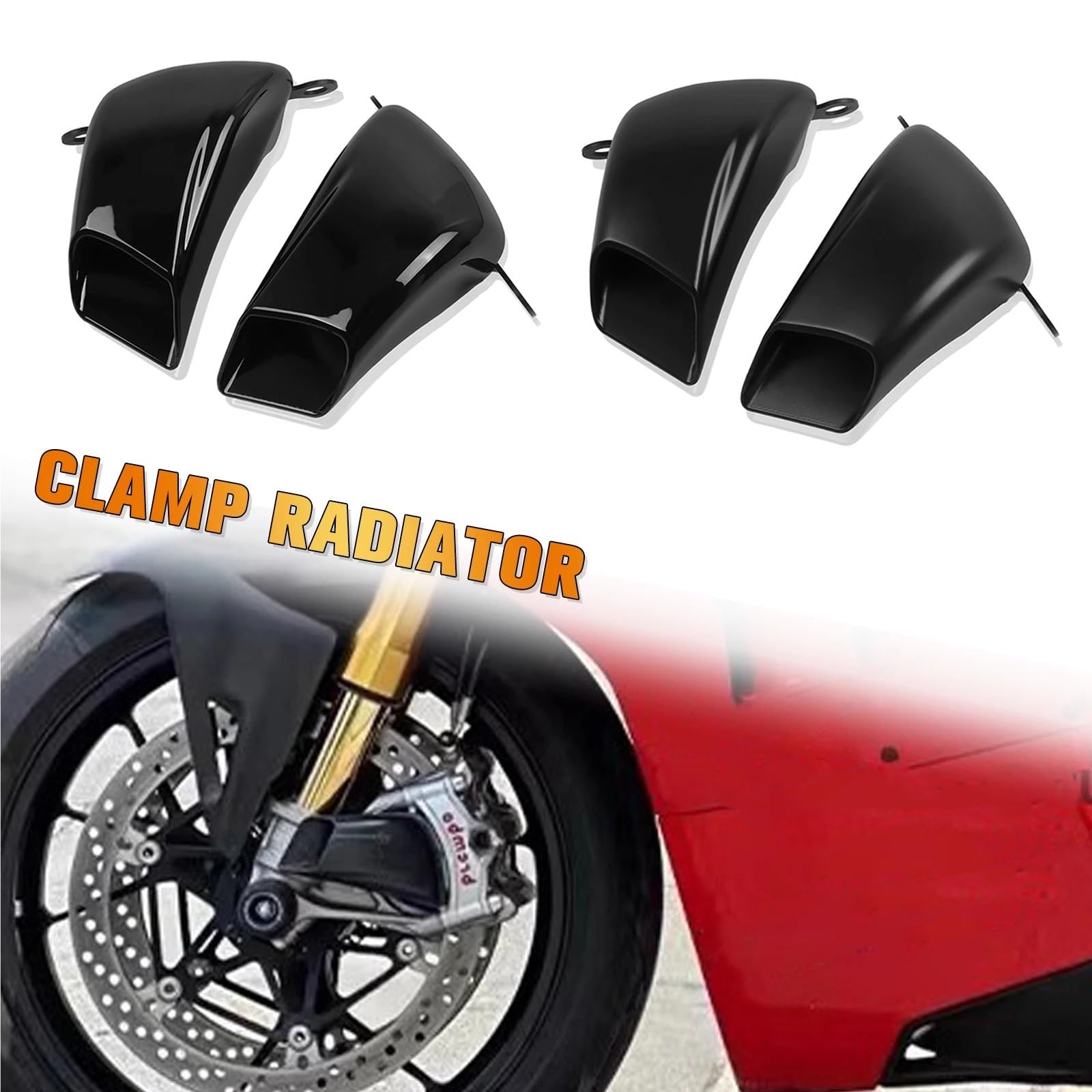 Raffreddatore pinza freno Condotti Aria Freno Di R Adatto per DUCATI PANIGALE V4 V4S V4R Streetfighter V4 V4S Copertura radiatore pinza freno anteriore per moto(Twill matte black)