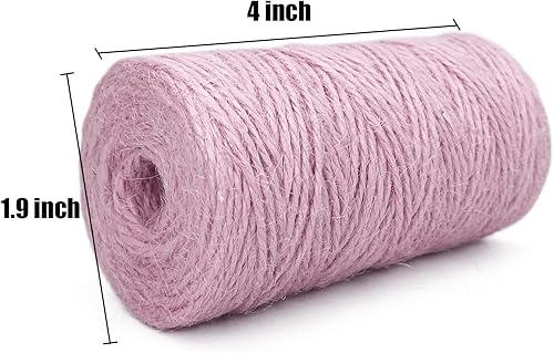 Miniatura 2 de Cuerda de yute de colores de 328 pies, cuerda de yute natural duradera, perfecta para artes, manualidades, tarros de masón, mango de cuchillo,