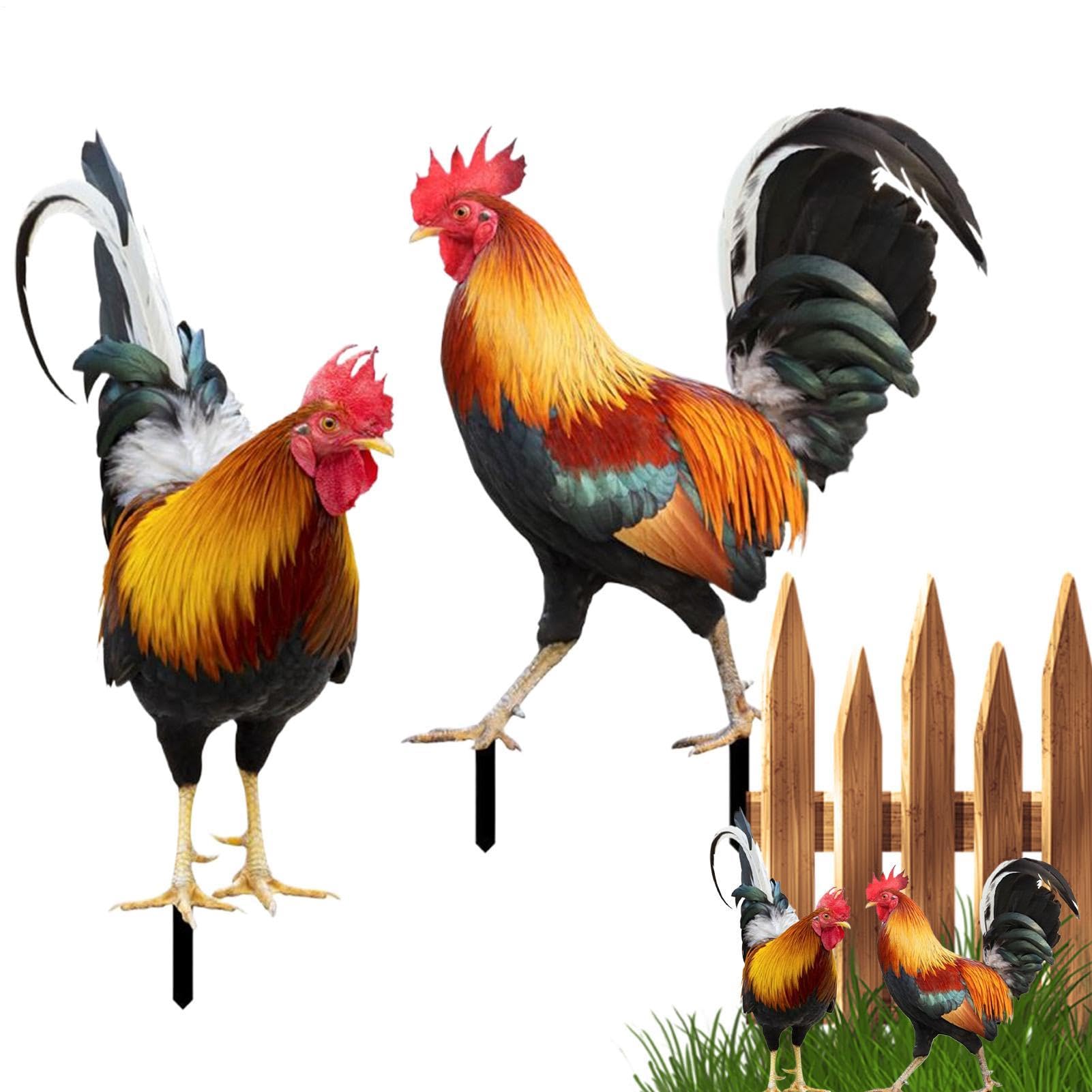 Statue de poulet à l'extérieur pour décorer un patio chaleureux et un porche