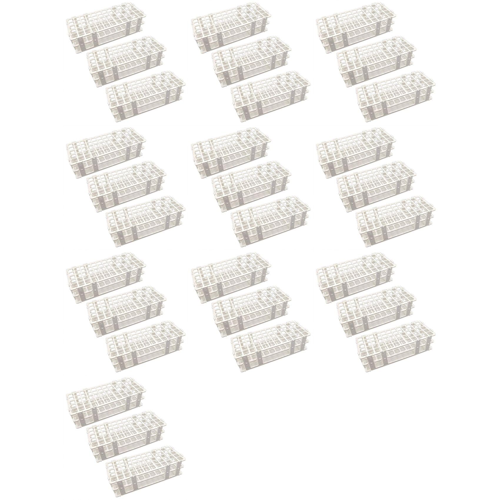 30 Piezas Soportes de Plástico para Tubos de Ensayo, 60 Agujeros, para Tubos de Ensayo de 16 Mm, Soporte Desmontable para Tubos de Ensayo de Laboratorio (60 Agujeros)