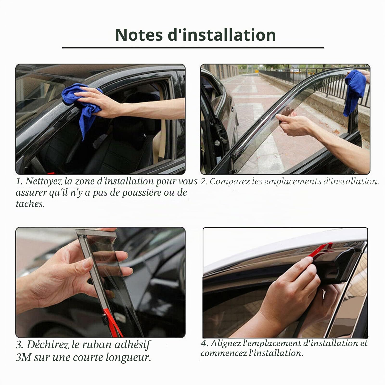 Déflecteurs de Vent Compatible pour Nissan Navara D40 2006-2014 Double Cabin Noir fumé Déflecteurs d'air