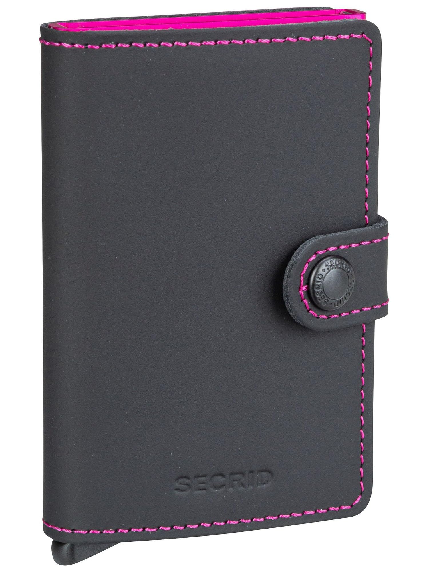 Secrid MINIWALLET Matte Black & Fuchsia, Black, Taille unique, RFID
