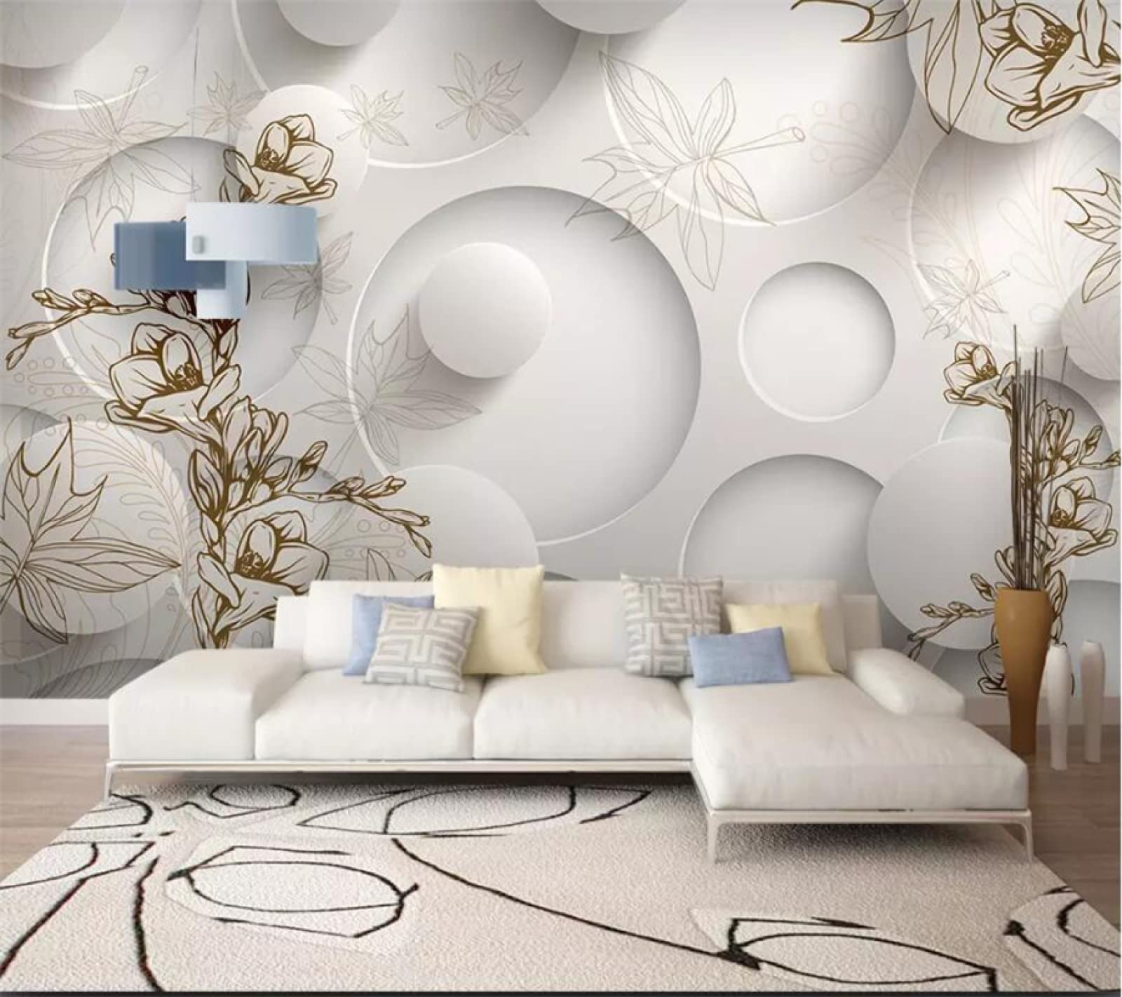 Tapeta ścienna abstrakcyjna i kwiaty szer. 400 x wys. 280 cm mural ścienny 3D tapeta naklejki do salonu sypialni niesamoprzylepne
