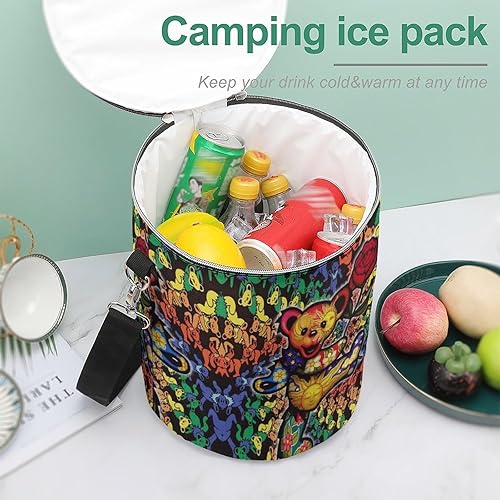 Miniatura 3 de Bolsa térmica aislada impermeable circular de gran capacidad, ligera, plegable, para viajes, camping, playa, baúl de hielo para agradecidos