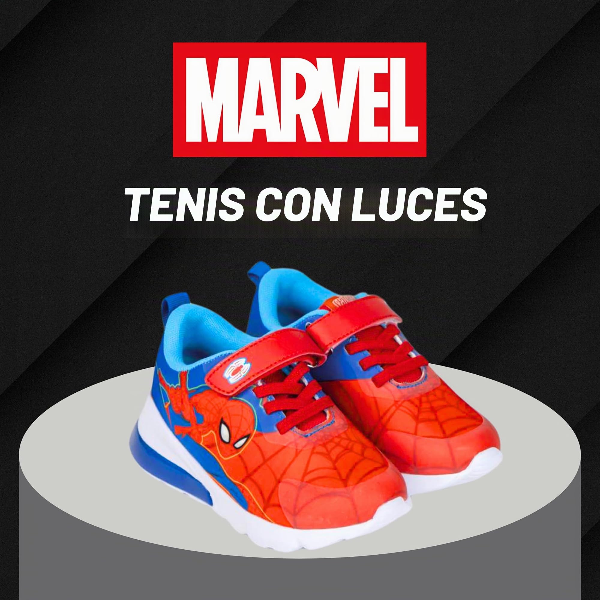 Marvel Spiderman Zapatos para Niño, Calzado Deportivo Niños, Deportivas Luces para Niño, Regalo Niño, Tallas EU 25 a 32