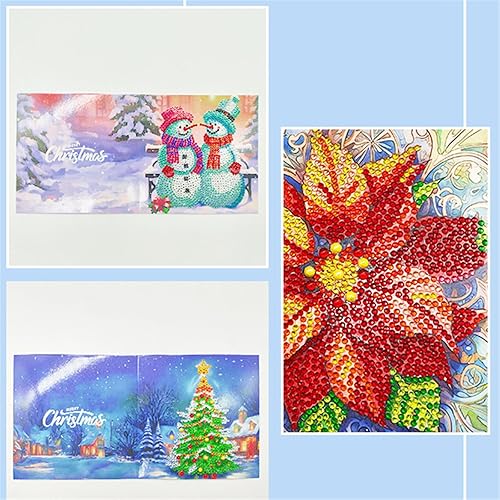 Miniatura 5 de Treat Me Tarjetas de Navidad de arte de diamantes con pintura de diamantes tridimensionales para regalo (paquete de 8)