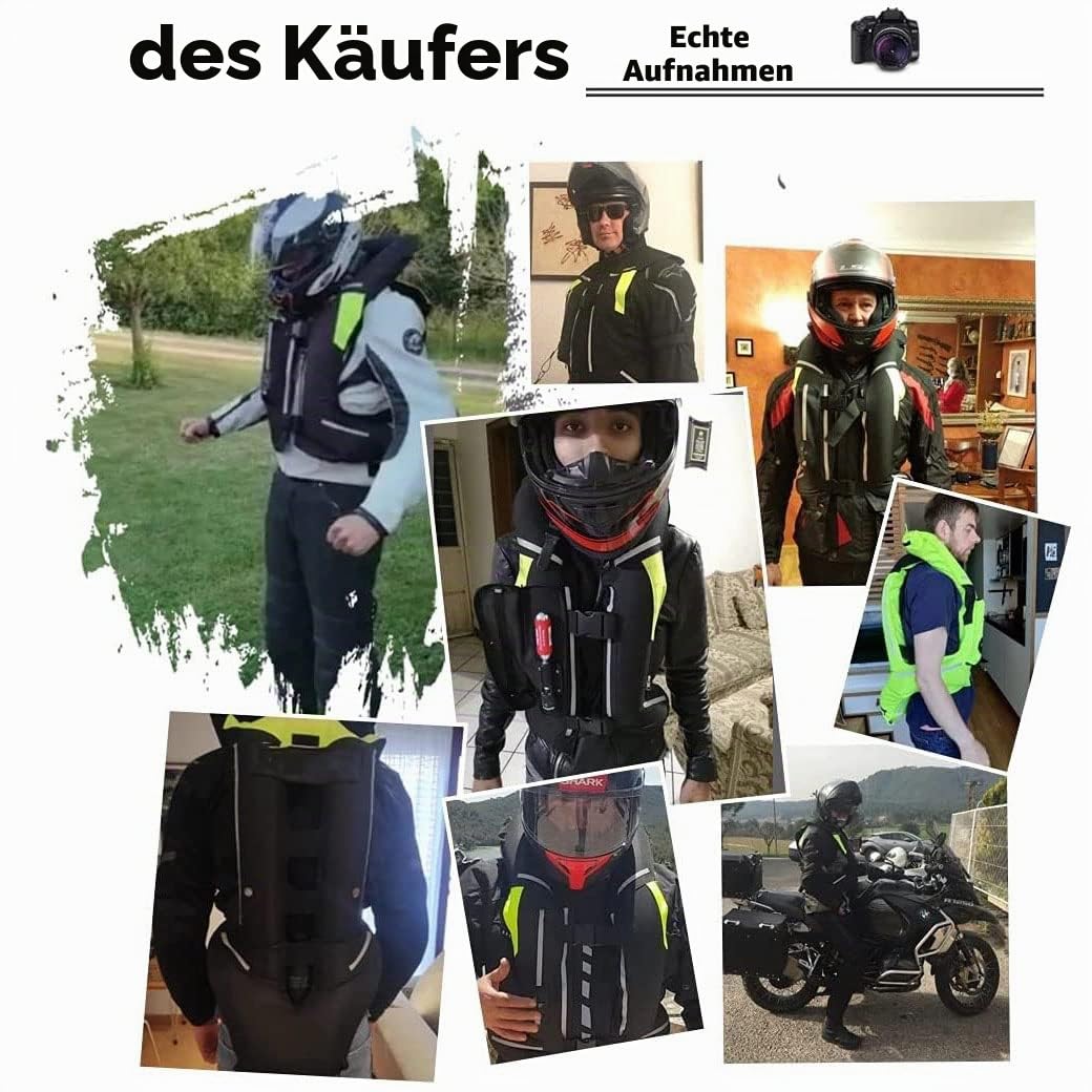 Airbag Weste Motorrad Reiten Für Herren Zertifiziert Professionelle Verstellbare Reflektierend Motocross Schutzkleidung