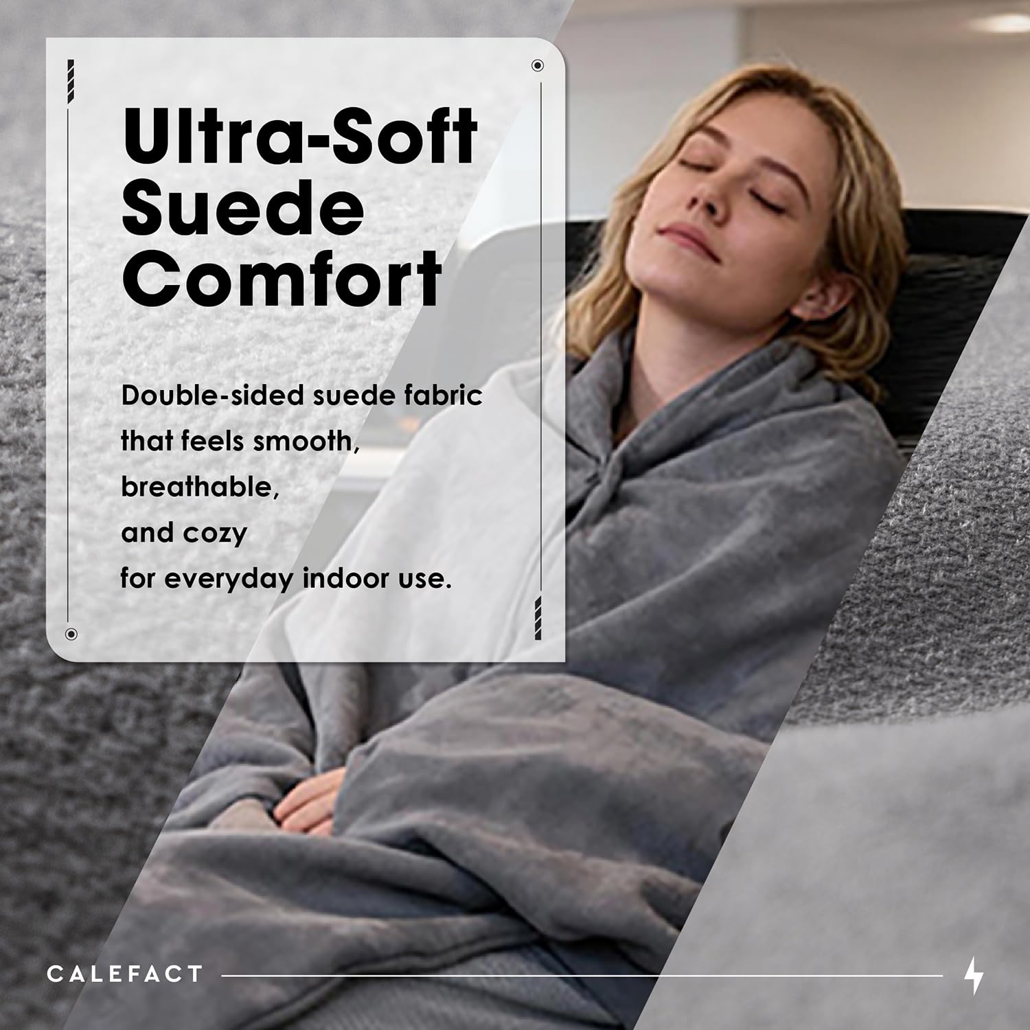 Manta calefactora interior - ante ultra suave, calefacción de grafeno 4 zonas, 3 niveles de calor, compatible con USB-C, lavable a máquina, manta térmica portátil para casa & B