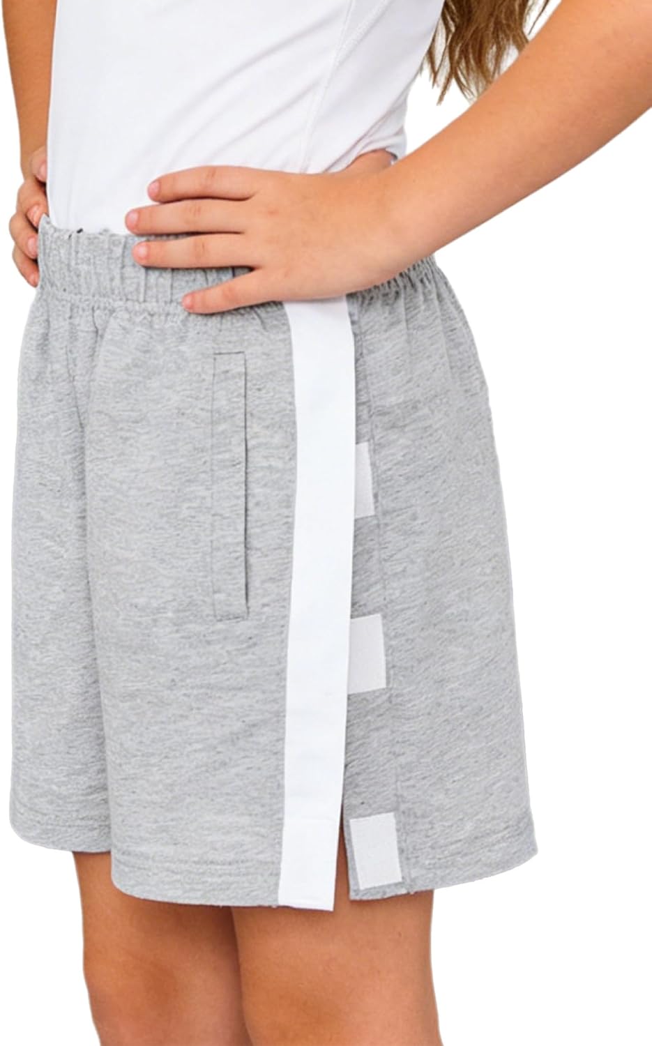 Tear Away Shorts for Kids Side Split Open Breakaway Post Surgery Recovery Bottoms