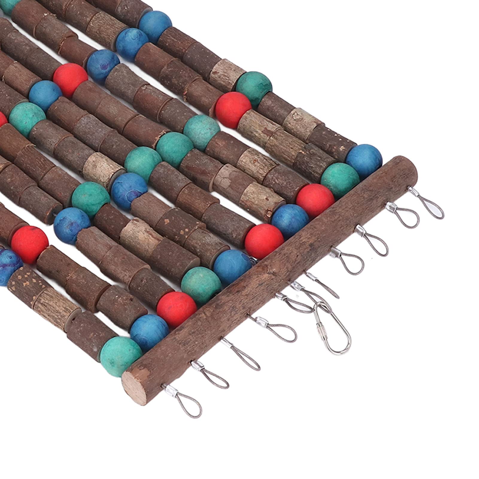 Juguetes para Masticar pájaros de Madera Multicolor, mordedura Comestible Segura, Juguetes para rasgar Loros con Alambre de Acero, Bloques de Cuentas de Madera