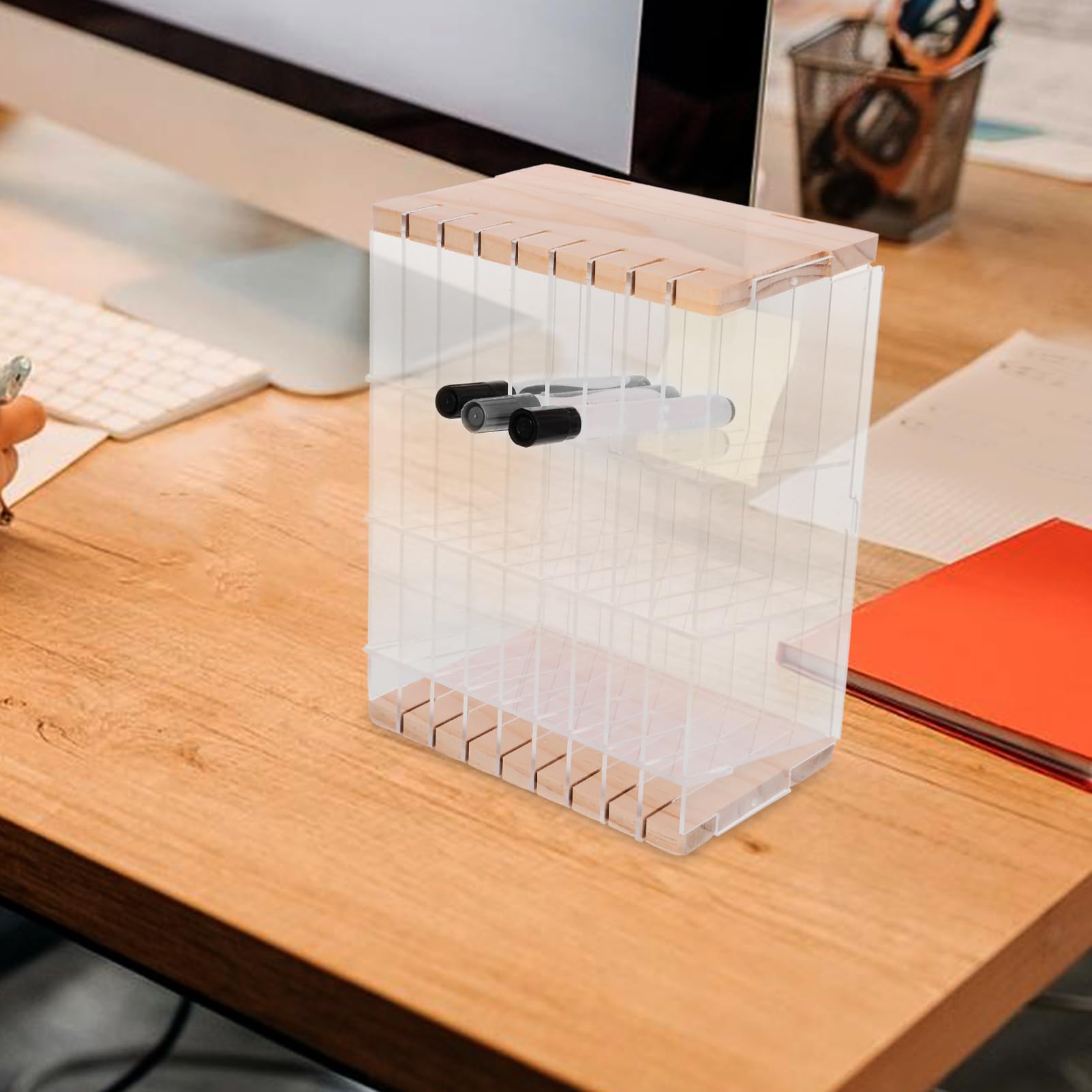 NUOBESTY Support De Rangement Moderne Pour Stylos Mark Organiseur De Bureau Organiseur De Papeterie Polyvalent Support De Rangement Pour Papeterie