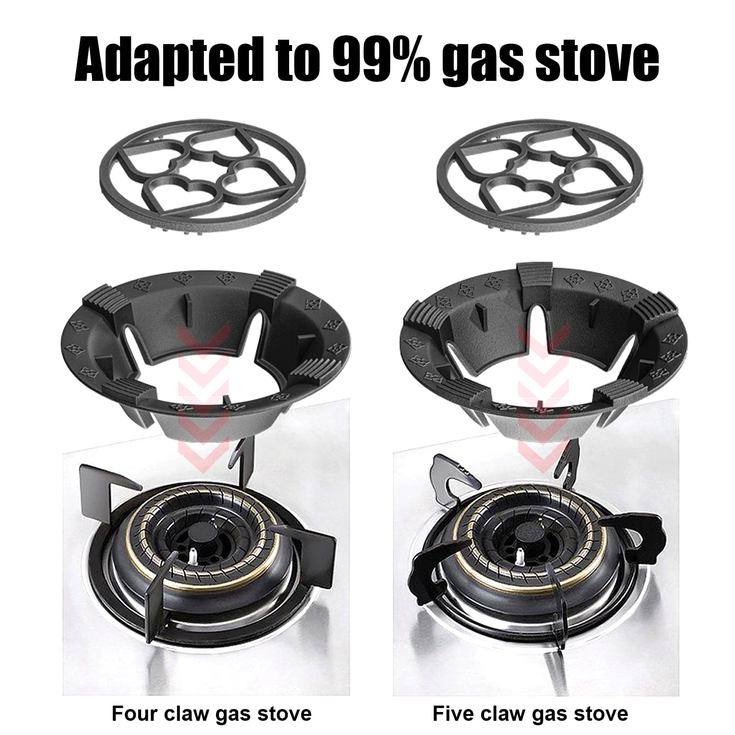 Anneau Support Plaque Cuisson Gaz - 19cm Universel Plaques Plat Grille en Fer avec 8 Fentes de Fixation dans Le Fond pour Cafetière Petit Pot Cuisine Fonte Fritures Four à Café Wok