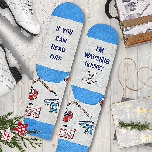 Miniatura 5 de If You Can Read This Funny Socks, Novedosos calcetines de hockey de cerveza, golf, juegos, carreras, esquí, pickleball amantes del regalo de Navidad