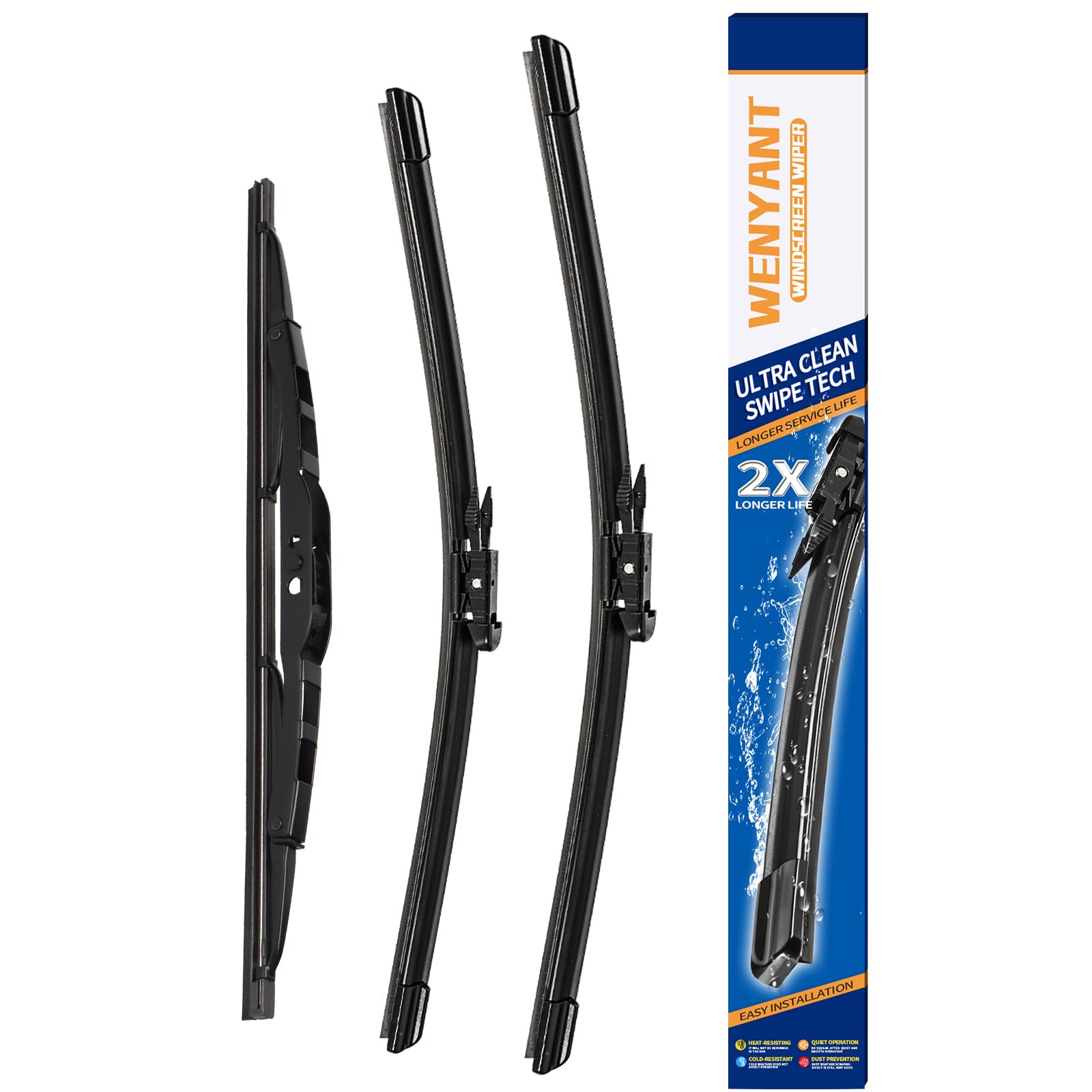 Wenyant Windshield Wiper Blades for My Car Original Equipment Automotive Replacement Compatible with Subaru Crosstrek Impreza 2018~2021 Front and Rear Wiper Blades Set - 26"/16"/12"(Set of 3) — view 24