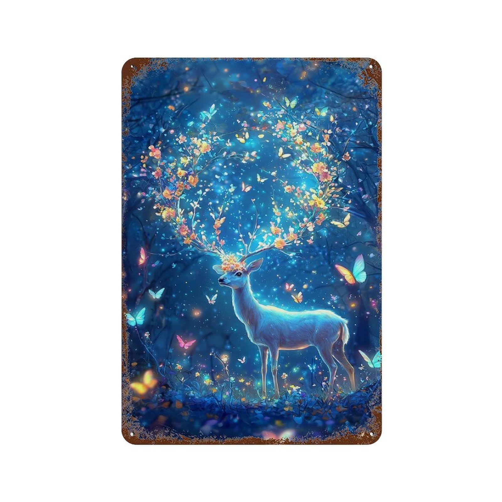 Enchanted Forest Deer-6 Decorative Tin Sign 11.8"x7.9", Classic Wall Plaque for Garage, Pub Or Kitchen
