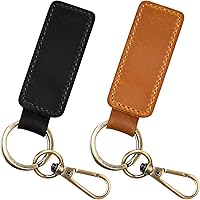 SolidSS Personalized Leather Keychain - Custom Name & Date Engraved Car Key Holder for Men Women