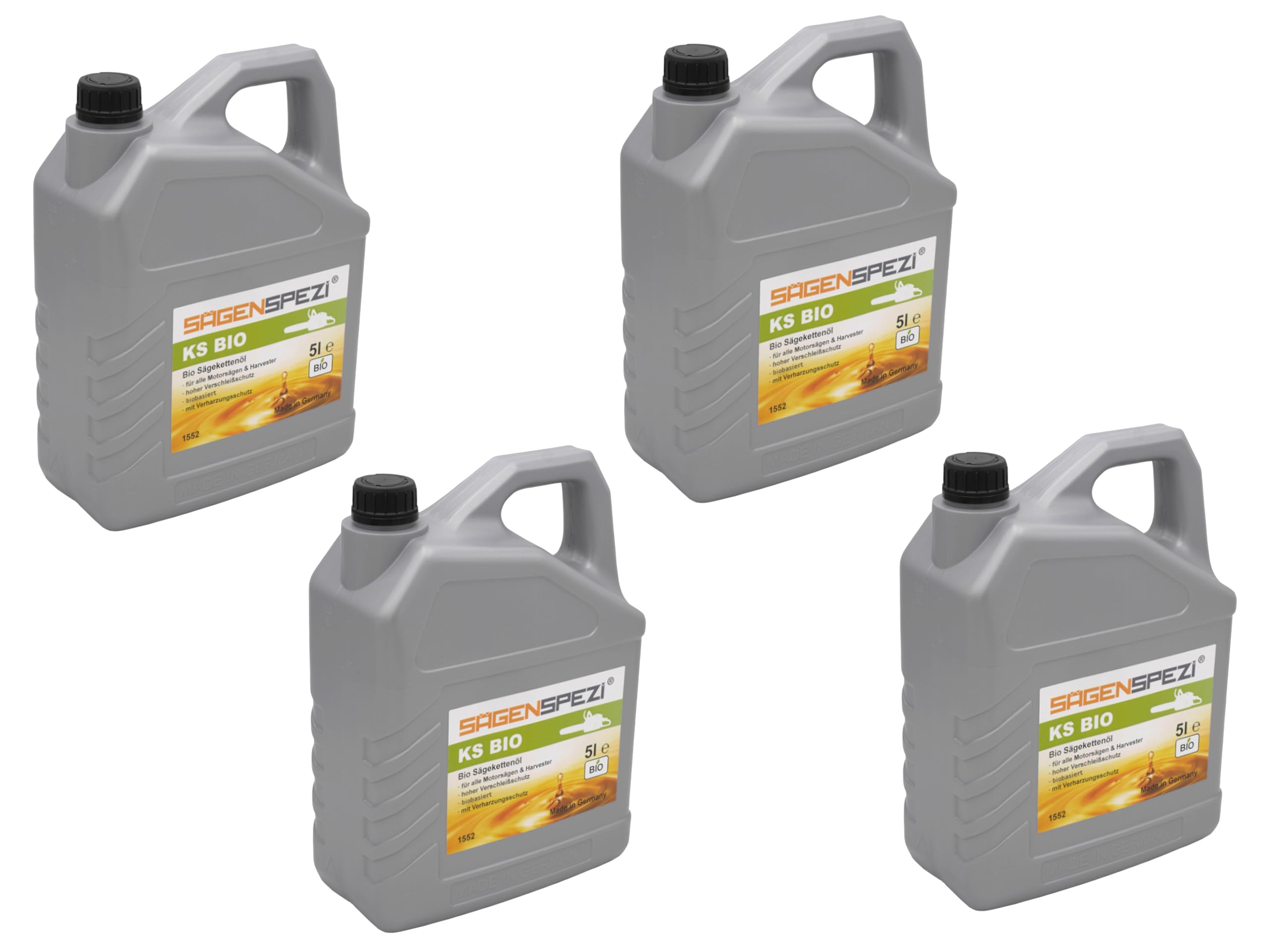 4x5 Liter Sägenspezi KS BIO Säge-Kettenöl Haftöl Bioöl für Motorsägen (insgesamt 20 Liter)