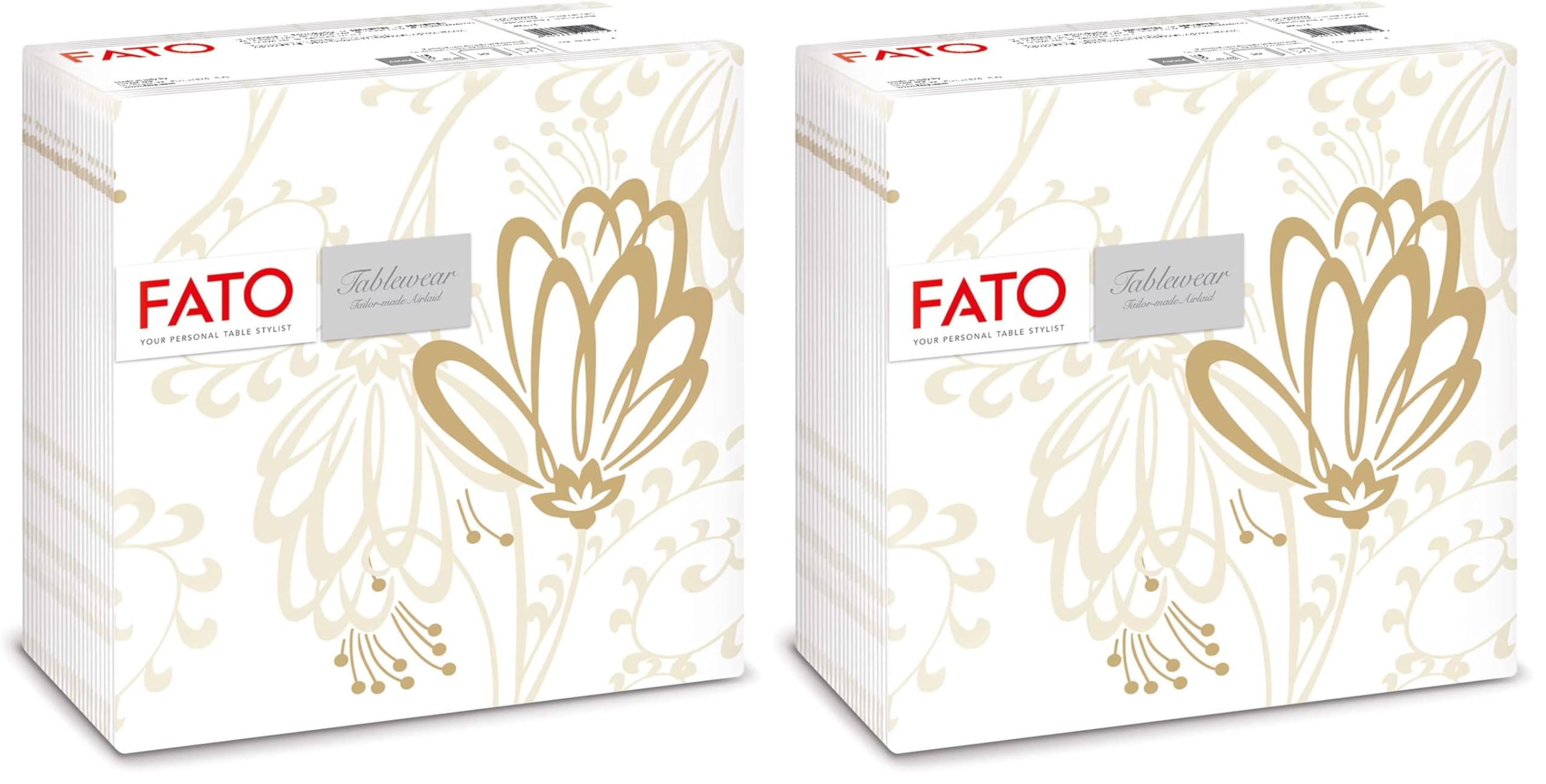 Fato, Tovaglioli in Carta a secco, Airlaid, Effetto Tessuto, Confezione da 100 tovaglioli, Formato 40x40 piegato in 4, Decoro Boulevard
