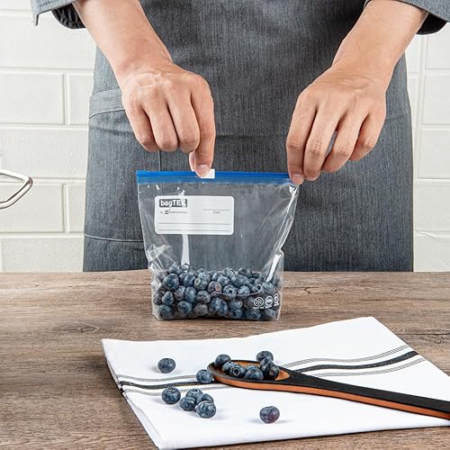 Vista 57 de Restaurantware -Bag Tek - Bolsas deslizantes para congelador de 1 galón, 25 bolsas desechables con cremallera - Cremallera deslizante, fondo