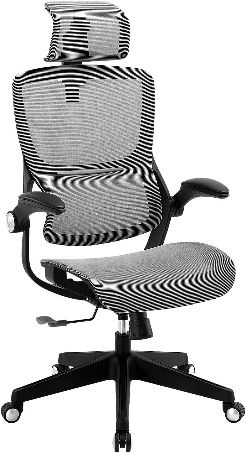 Office Chair Ergonomic Desk Chair High Back Mesh Computer Task Chair Swivel Stool Rolling Home Office Chair with Flip up Arms Adjustable Lumbar Support Headrest 300lb: Kitchen & Dining