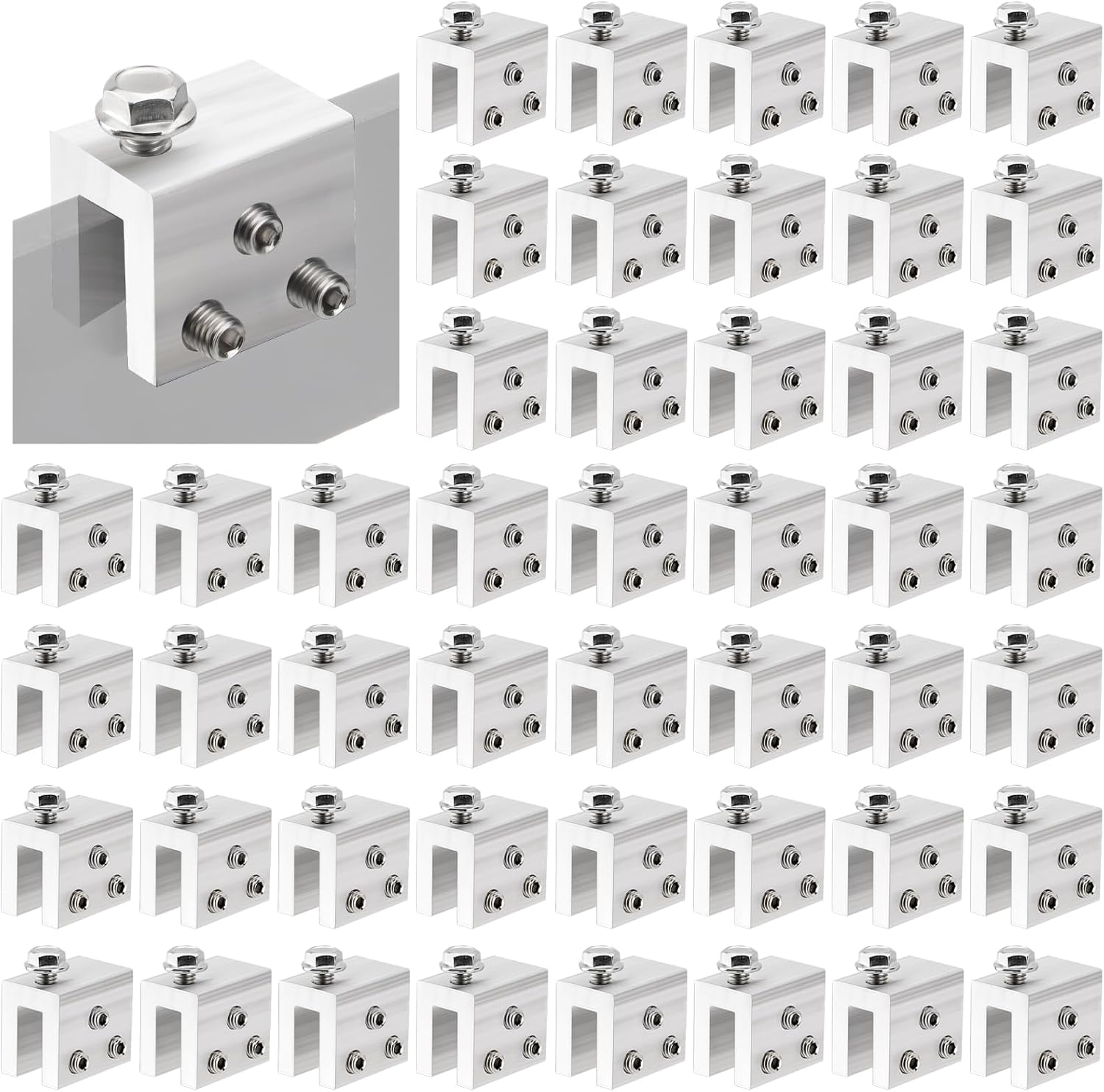 48PCS Standing Seam Roof Clamps, Metal Roof Fixing Clamps, Racking Bracket for Solar Panel Module Installation, Starlink Base, Heat Cable and Snow Guard Attachment