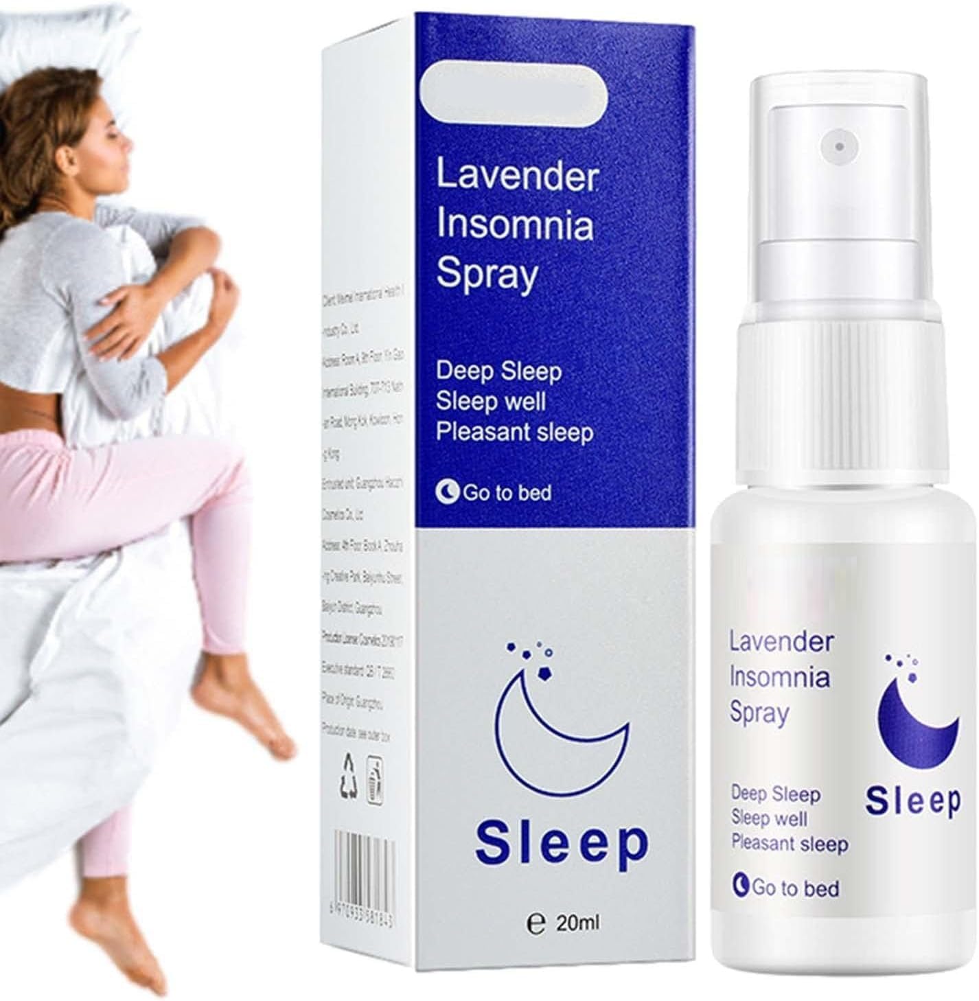 Lavender Sleep Spray - Linen for Sleeping,20 ML Pure Lavender Essential Oil Pillow, Natural Fabric Spray, Aromatherapy Sleep for Relaxation and Stress Relief