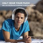 C6 Casques d'annulation active du bruit, casque Bluetooth sans fil sur oreille, 60H Temps de jeu, Lightweight pliant Deep Bass Comfort Coupes d'oreilles avec micro pour iPad/voyage/PC/Home Silver