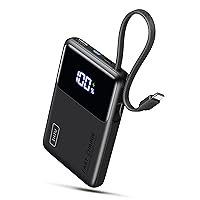 INIU 45W Power Bank, 10000mAh Ricarica Rapida Powerbank con Cavo USB C Integrati