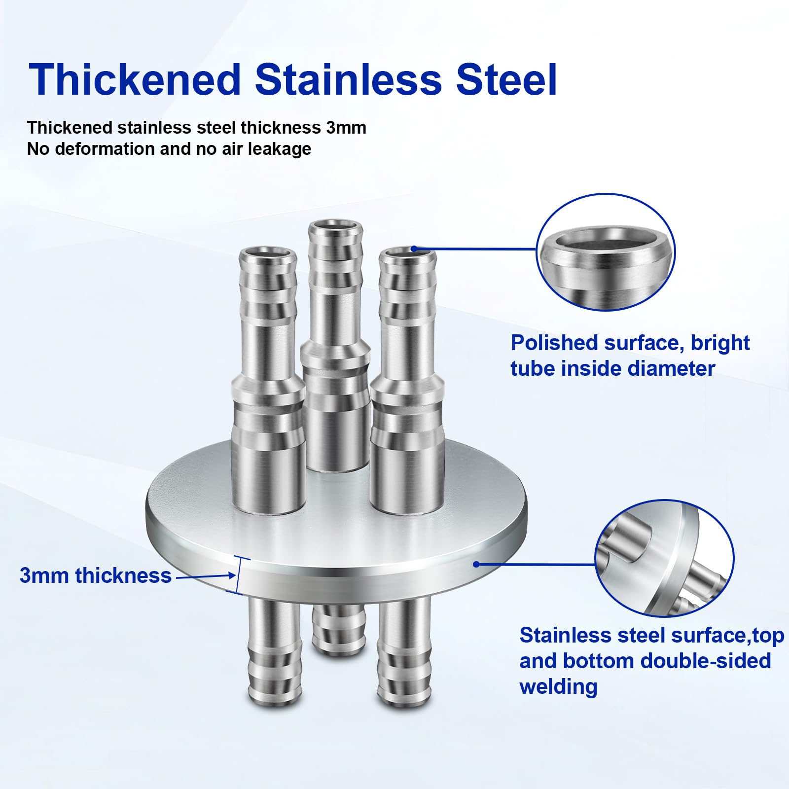 3-Port GL45 304 Stainless Steel Mobile Phase Filling Cap, Large — Amazon image 3