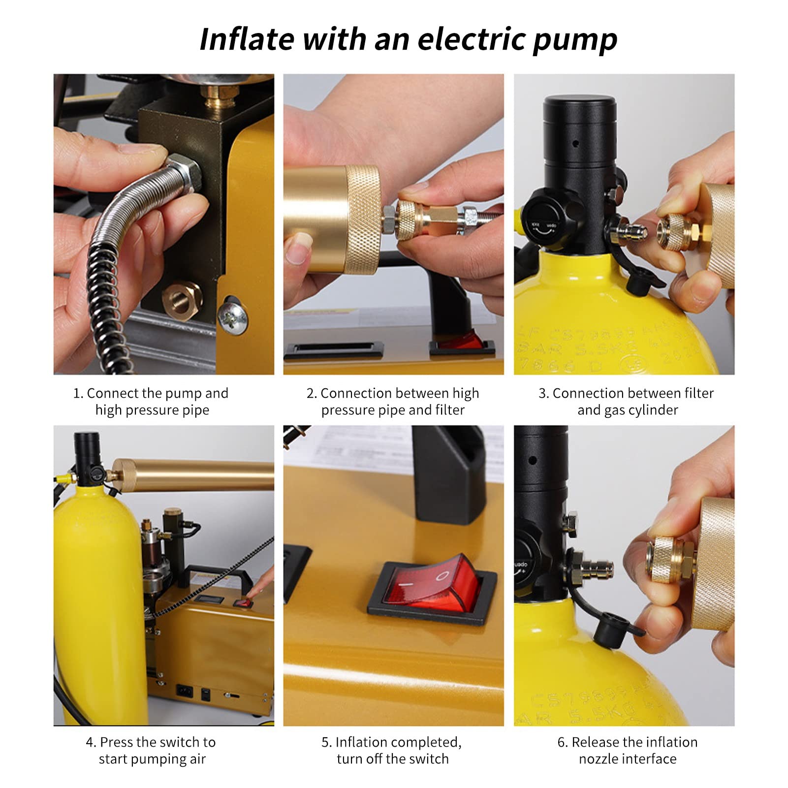 CHICIRIS Diving, Dive Equipment 4L Diving Underwater Breathing Large Capacity Snorkeling Equipment Portable for Diving Sightseeing (Black)