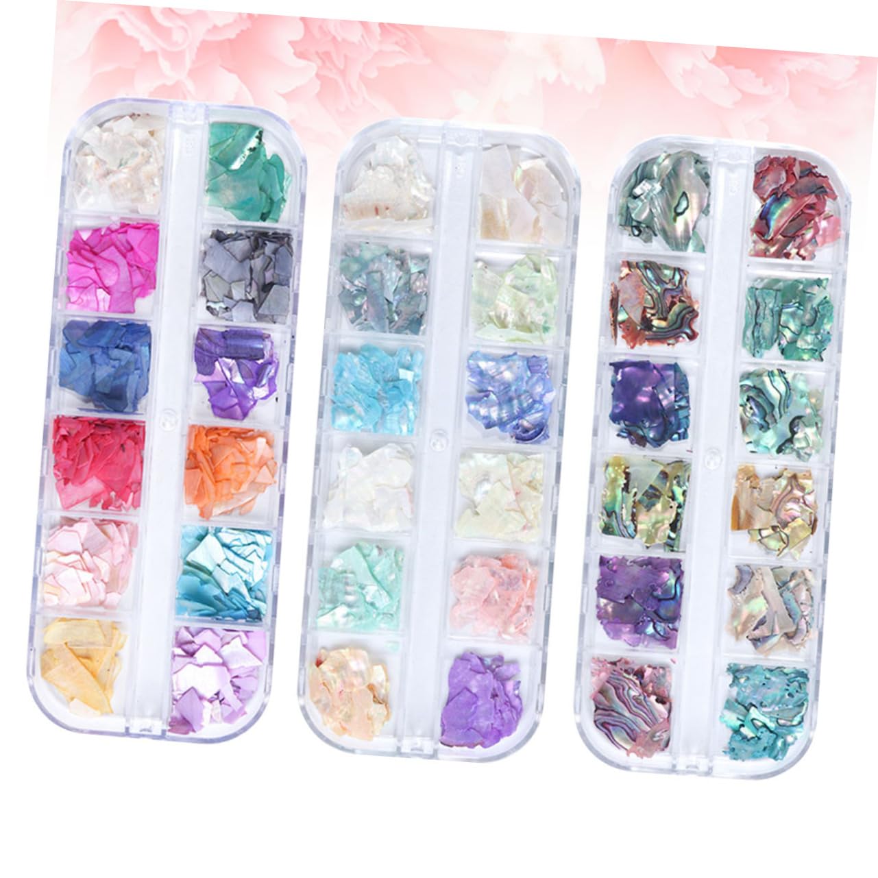 Healeved 6 Cajas manicura pegatinas etiqueta engomada del arte del clavo decoración de uñas irregulares uñas postizas fake nails encanto de manicura accesorios de manicura joya