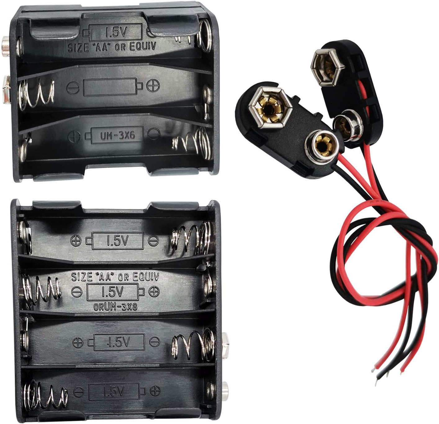 3Pcs 4/6/8 X 1.5V AA Battery Holder With Standard Snap - View #5