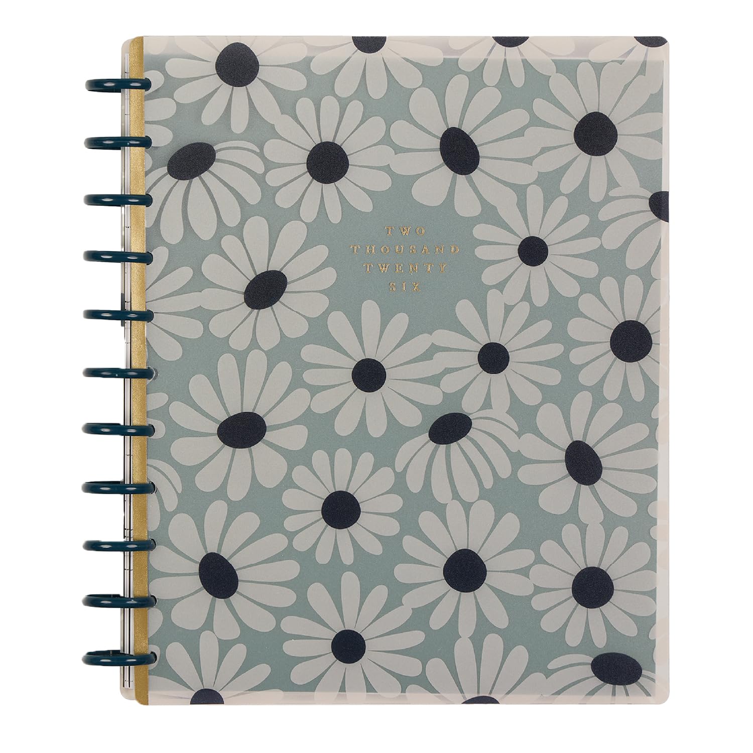 Happy Planner Disc-Bound Planner Jan.–Dec. 2026, Includes 3 Extra Months and 2 Sticker Sheets, Big Size, 8.5" x 11", Horizontal Layout, Green Garden