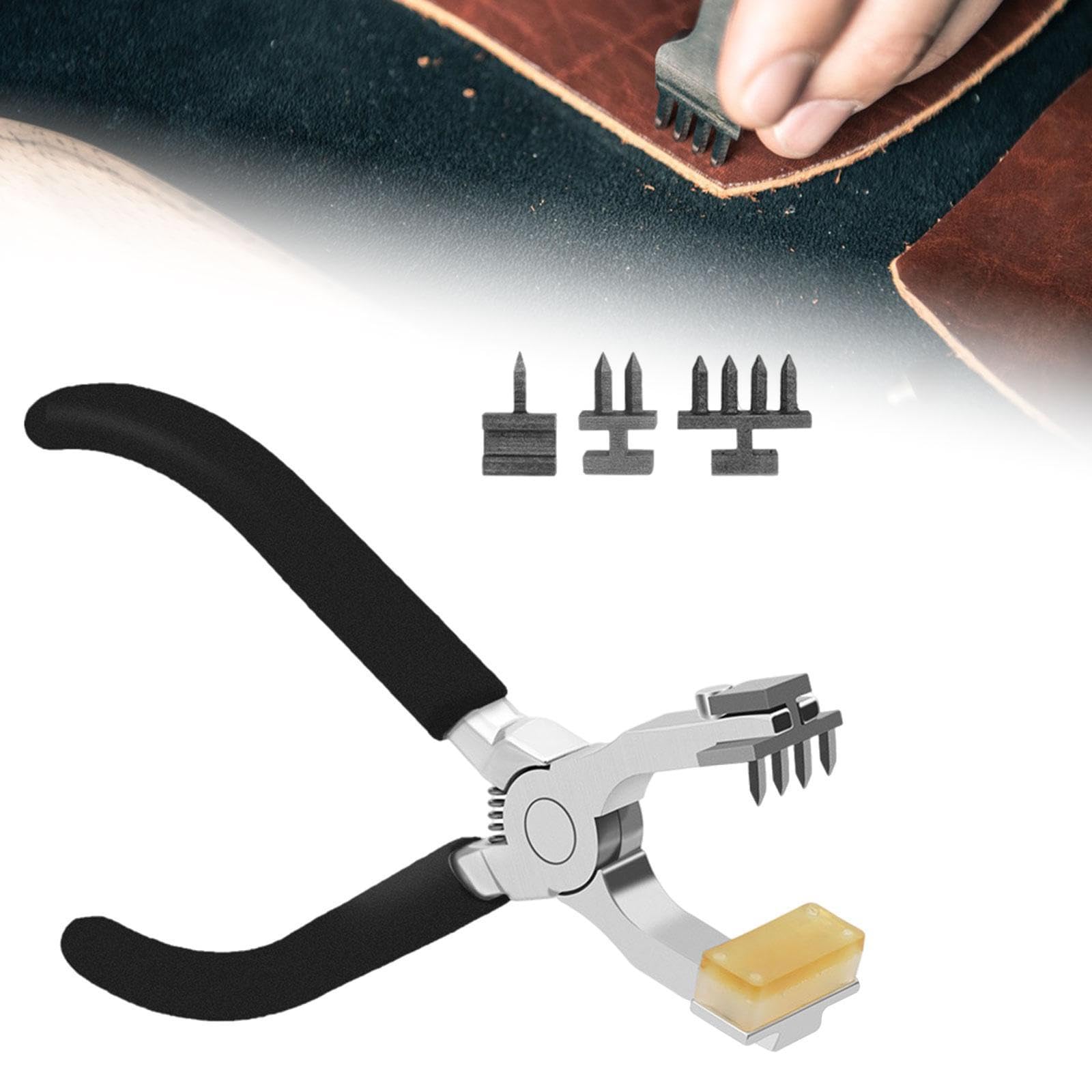 Perforadora de Cinturón Manual con Cabezal Múltiple Extraíble, Mango Ergonómico de PP, Resistente Y Práctica para Perforar Agujeros en, a