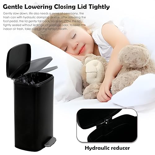 Miniatura 4 de Bote de basura automático sin contacto de 13 galones, con tapa, azul, polipropileno, sensor de movimiento