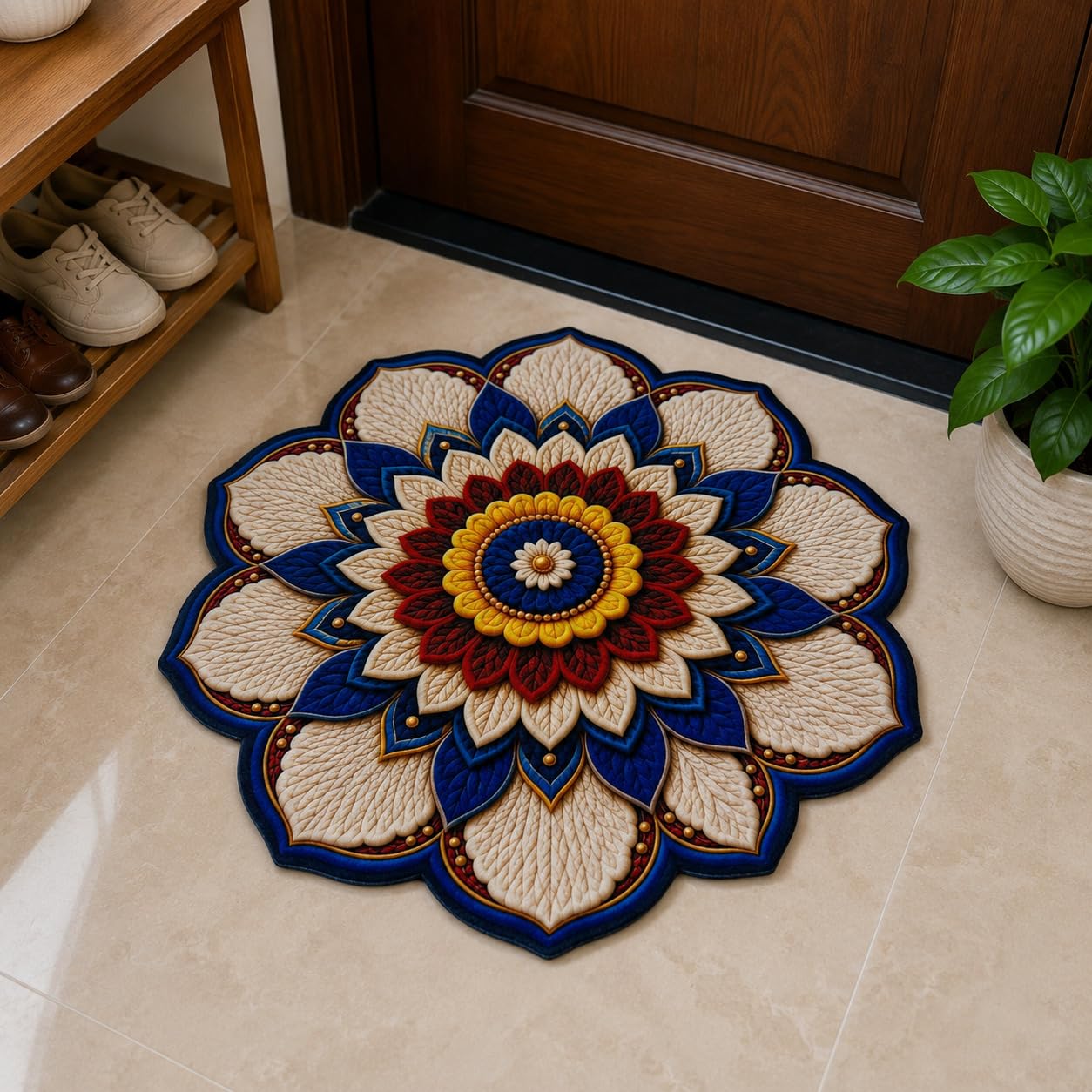 Mandala Floor Mat - Floral Lotus Design FREE SHIPPING -13