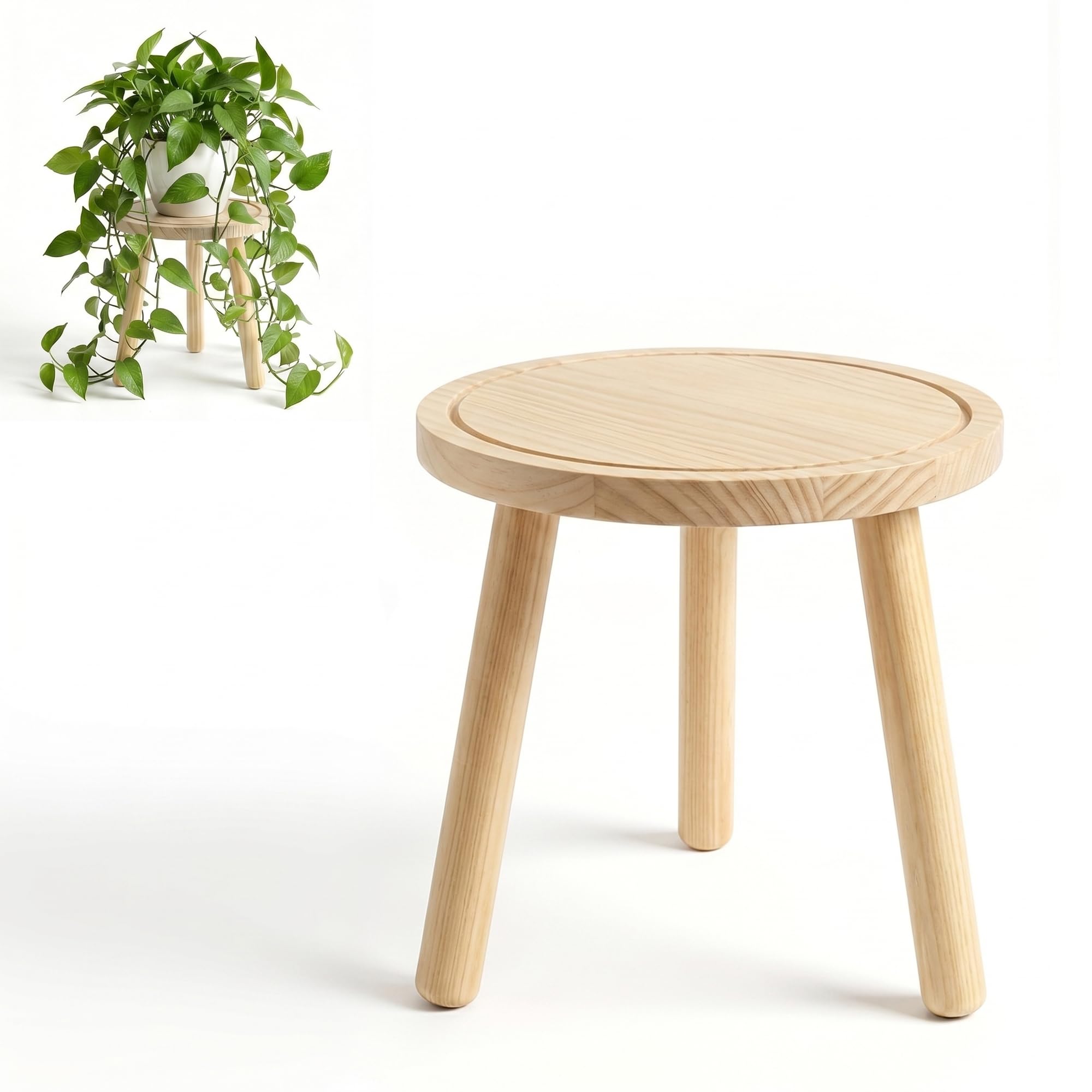 Support pour plantes d'intérieur en bois marron clair