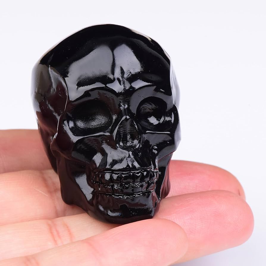 Amazon.co.jp: QLRSUXN ブラックオブシディアンクリスタルスカル