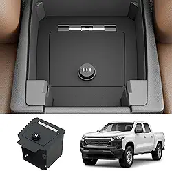 Consoles centrais seguros compatíveis com Chevrolet Colorado 2023-2026 em aço carbono cofre automático com cofre de carro oculto para acessórios Chevy Colorado 2025