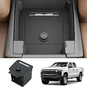 Consoles centrais seguros compatíveis com Chevrolet Colorado 2023-2026 em aço carbono cofre automático com cofre de carro oculto para acessórios Chevy Colorado 2025