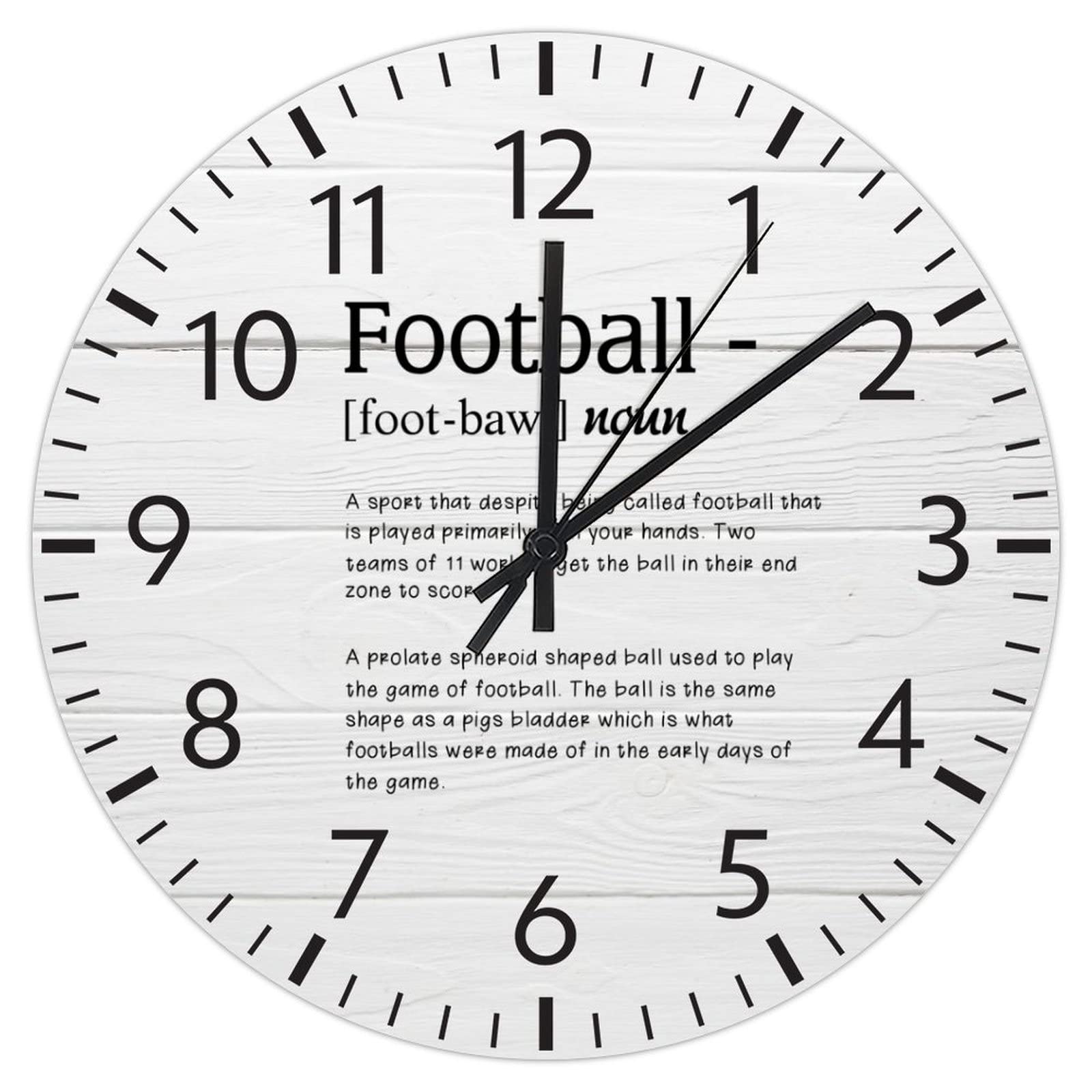 Horloge murale football en PVC de 30 cm silencieuse pour salon et bureau
