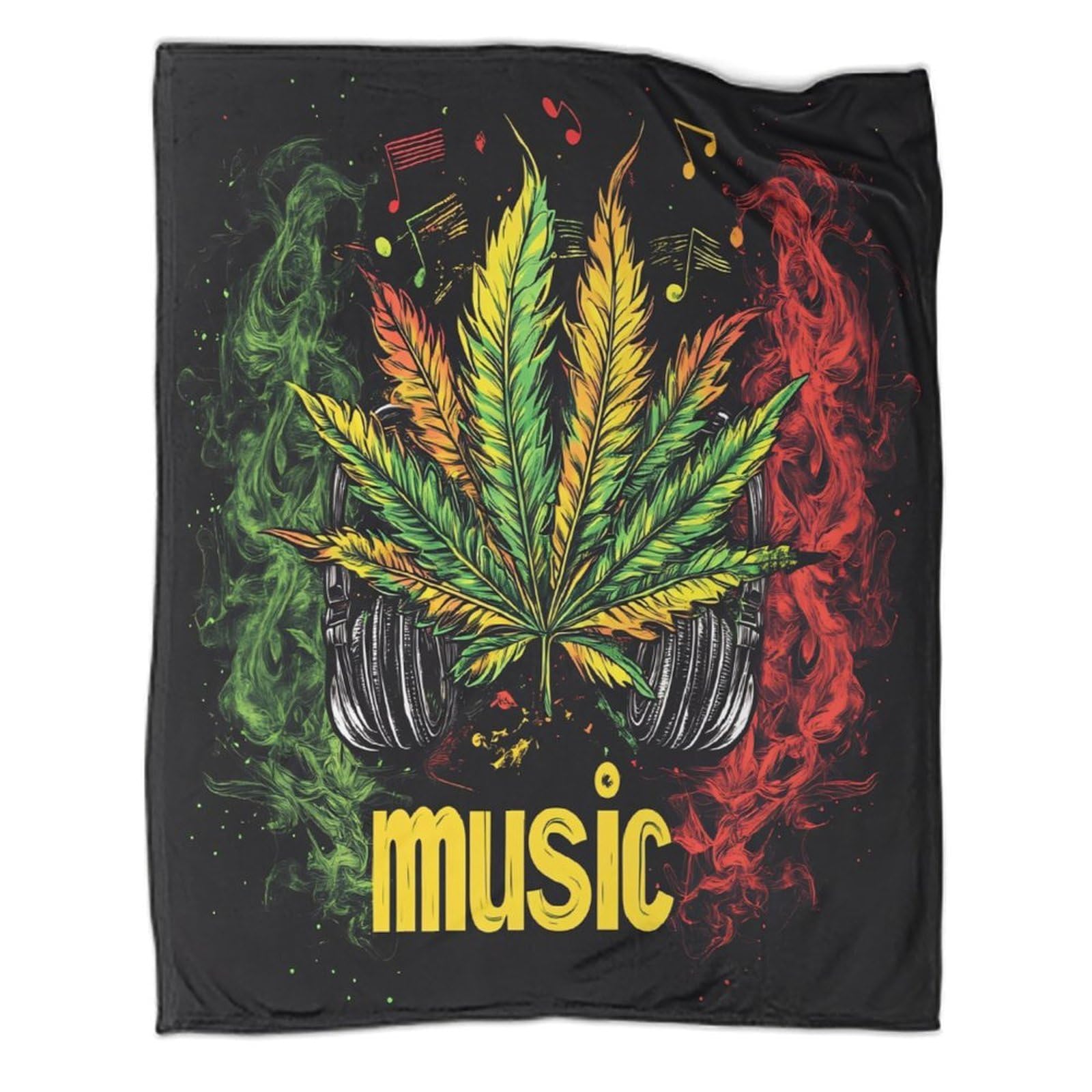 Coperta Stile Musica Reggae 3D Stampata Microfibra Arredo Casa Plaid Rasta per Divano Letto Adulto Regalo 80×90(200x230cm)