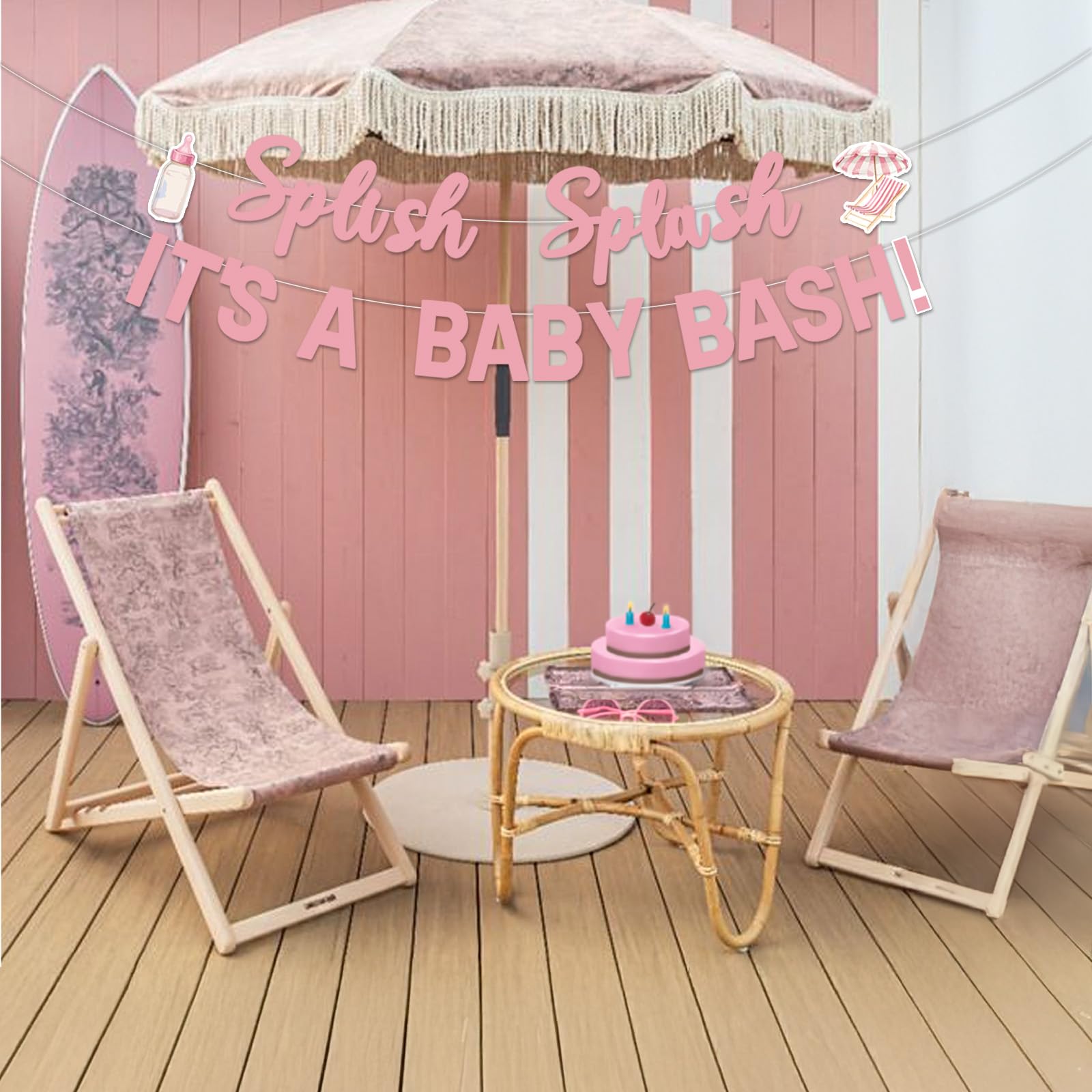 Splish Splash - Decoración para baby shower, decoración de fiesta de playa rosa, decoración de fiesta de playa Splish Splash It's a Baby Bash, decoración para niños, decoración de baby shower,