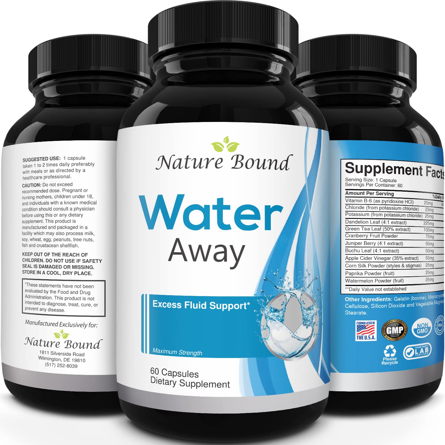Water Away Supplement for Fast Bloating and Swelling Relief Pure Natural Diuretic Pills Reduce