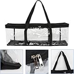 2Pcs DVD Storage Bags, Transparent Media Organizer Bag with Handles Zipper, Large Capacity Video Game Storage Hold 40-50 DVDs for DVD CD Video Game VHS Box Blu Ray Disc Movie Case Book Album