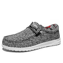 Women's Slip on Cloth Shoes with Arch Support,Plantar Fasciitis Loafers Canvas Comfort Wide Moc-Toe Light Weight Shoes