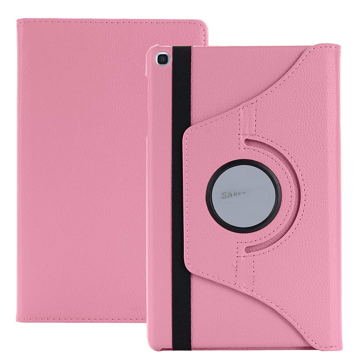 Samsung Galaxy Tab A 10.1 2019 T510 T515 Case， 360 Rotating PU Leather Magnetic Smart Swivel Stand Case Pink