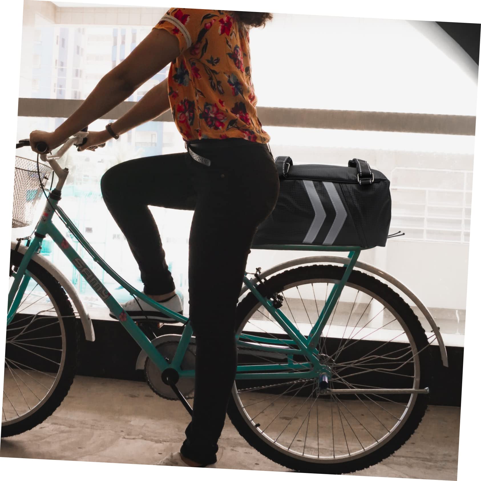 Borsa Posteriore per Bicicletta 9l, Scatola Portaoggetti in Pu, Doppia Cerniera, per Uso in Viaggio e Outdoor