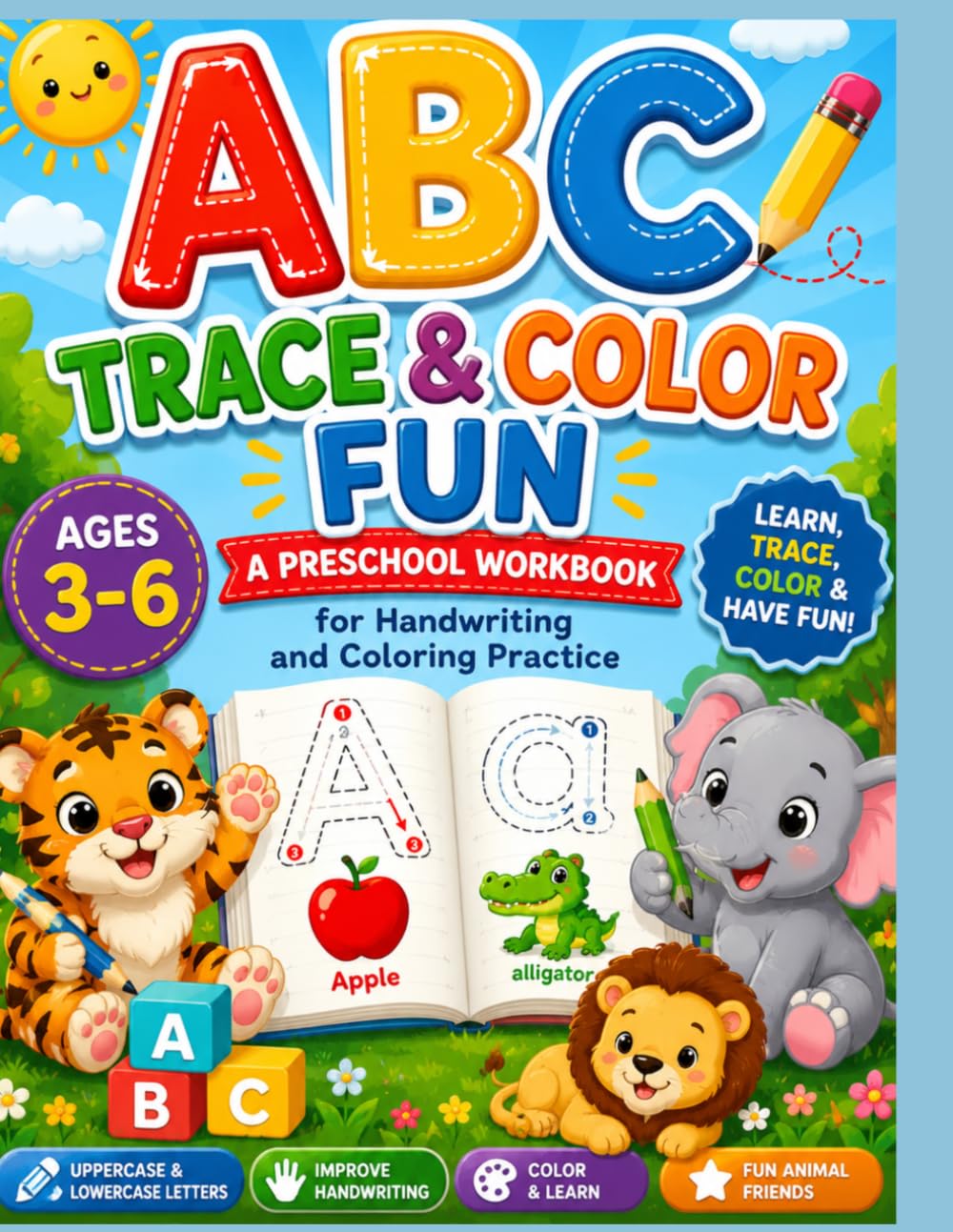 Tracing and coloring alphabets: A preschool workbook for coloring and tracing practice