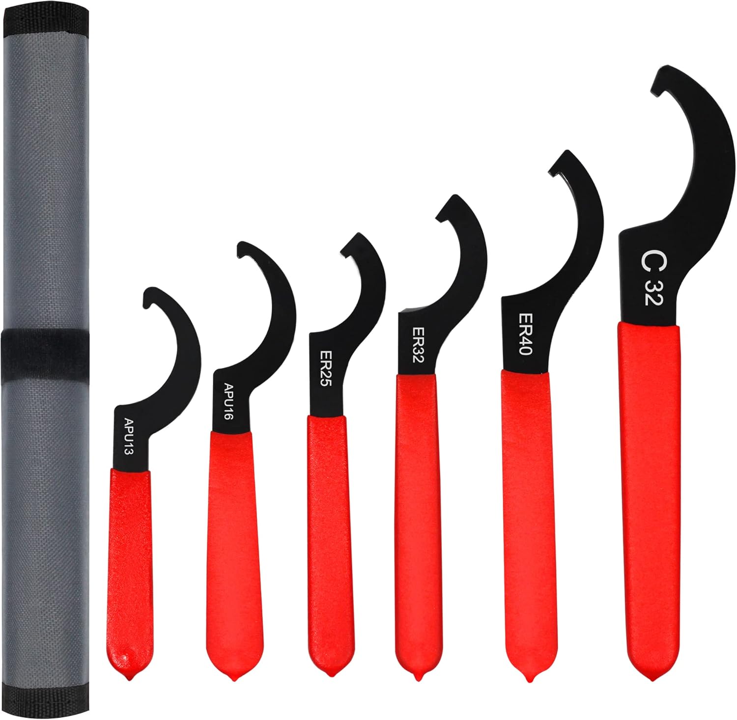 Universal Spanner Wrench Set 6Pcs Steel Adjustable Shock Wrench Coilover Spanner Motorcycle Coil Over Shock Adjustment Tool